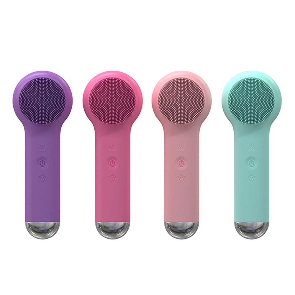 Electric Face Cleaning Brush Silicone Beauty Instrument Roller Massager Waterproof Mini Facial Cleansing Brush