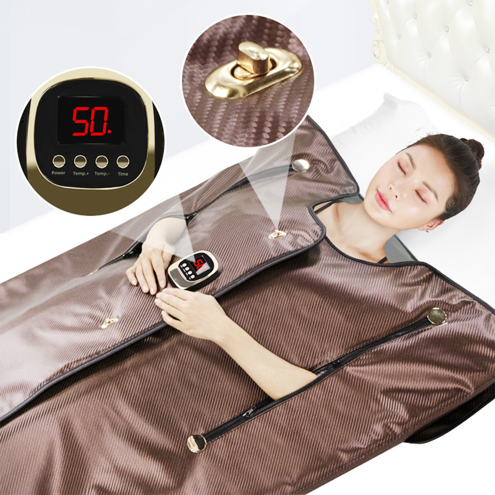 Hot Sale PU Leather Infrared Heating Sauna Blanket Detox Body Wrap Massager Slimming Infrared Thermal Blanket