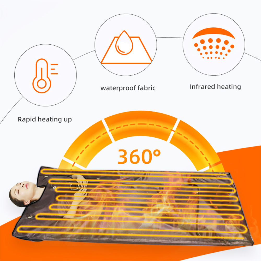 Hot Sale PU Leather Infrared Heating Sauna Blanket Detox Body Wrap Massager Slimming Infrared Thermal Blanket