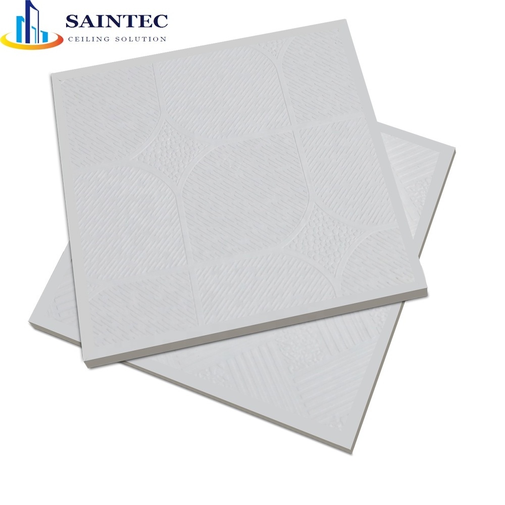 600 X 1200 Pvc Gypsum Ceiling Tiles, Pvc Laminated Gypsum Board Lemon Skin