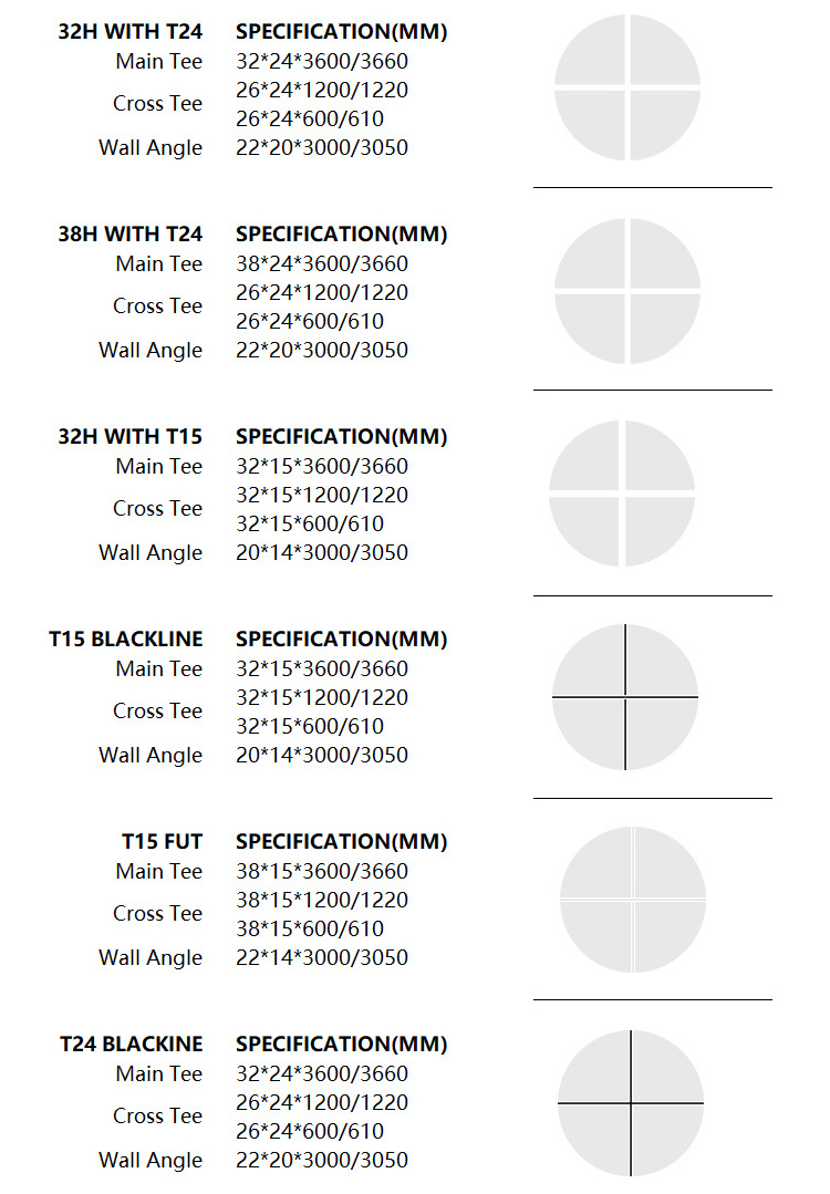 Ceiling T Runner Main Tee Cross Tee ceiling grid clips for hanging