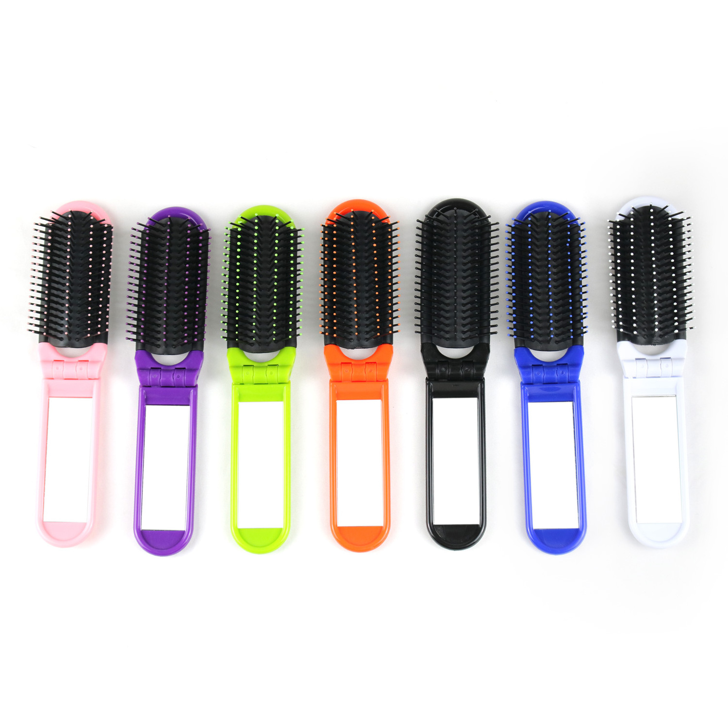 Foldable Hair Brush with Mirror Anti Static Portable  Detangling Hairbrush Massage Brush Hair Styling Tools Travel Hair Comb