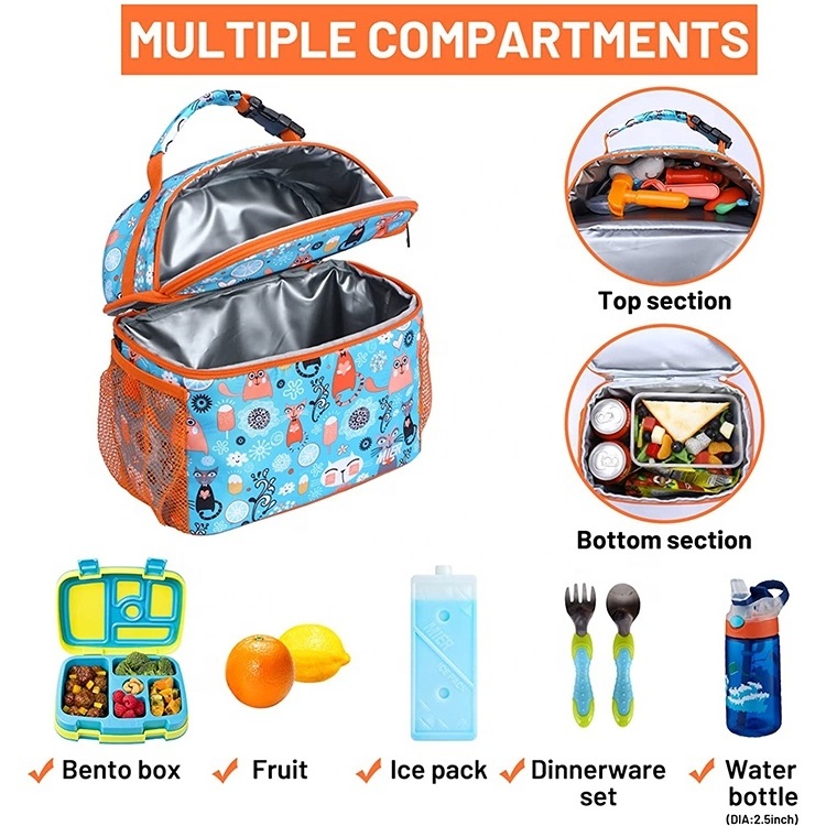 Cute Insulated Kids Cooler Bag Case For Picnic Wholesale Cartoon Kids Children School Lunch Bag