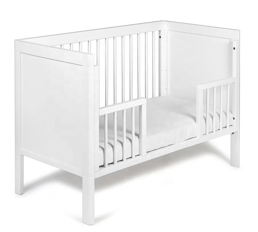 Safety eco-friendly solid pine wood adult baby bedding set crib baby bed cot