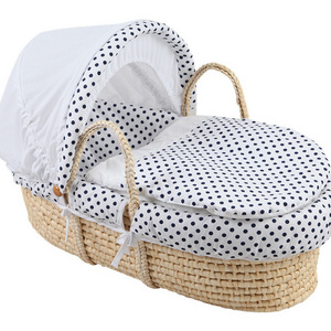 Baby crib Moses basket corn husk baby basket bassinet swing for newborn baby