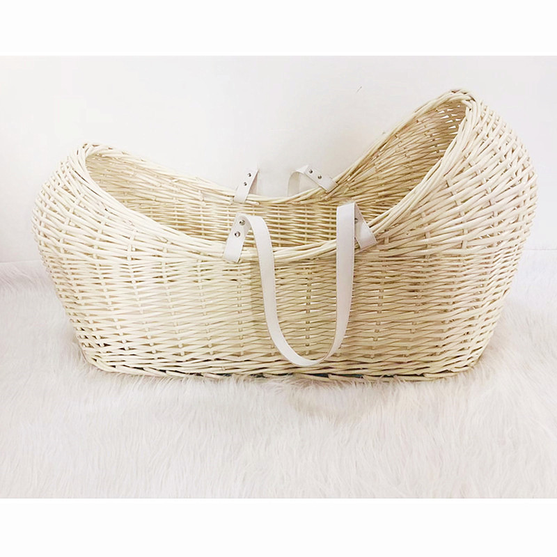 Ivory moses baby basket wicker crib/bassinet wicker baby basket baby carrier basket