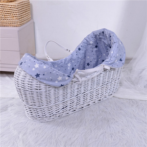 Ivory moses baby basket wicker crib/bassinet wicker baby basket baby carrier basket