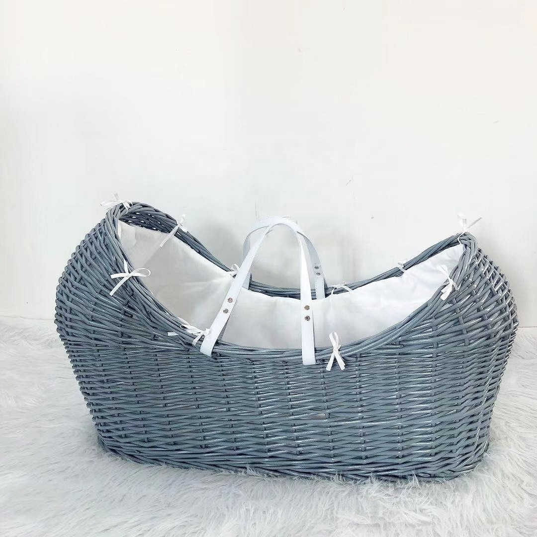 Newborn products wicker pod moses basket hot sale baby crib