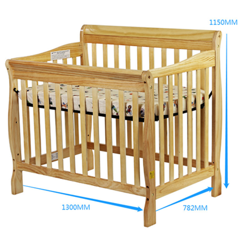 Durable and Stable Baby Cribs/baby Furniture/baby Bett Carton Modern Adjustable Baby Crib with Drawer Changing Table Wooden Crib