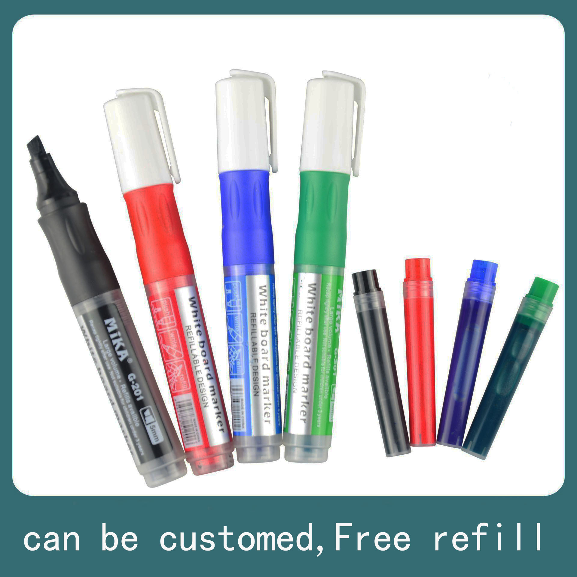 Newdaiso factory OEM logo whiteboard marker pen refillable valve system dry erase markers