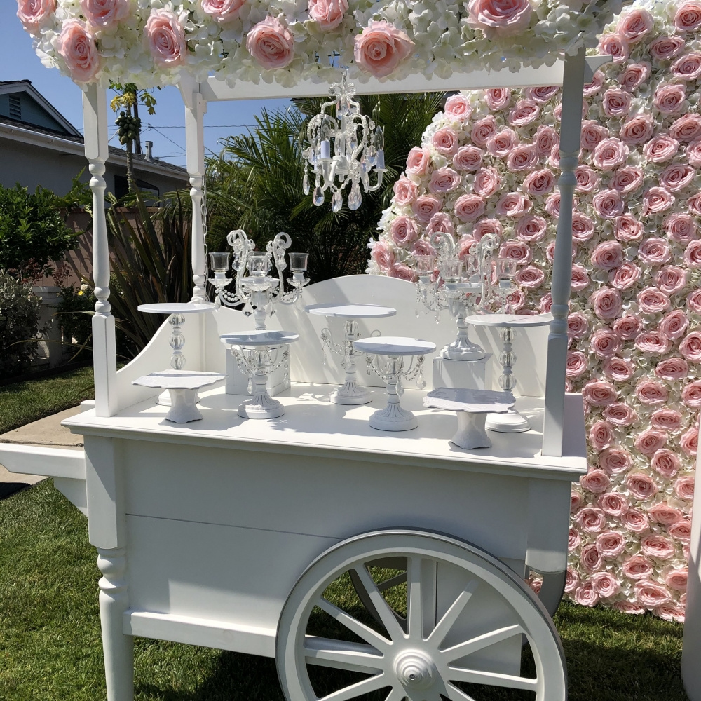 Customized Colors Cinderella Pumpkin Carriage Acrylic Flower Bar Wedding Candy Cart