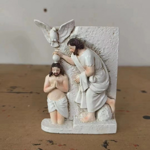 Baptism Ornaments Jesus Statue Christ Figure Jesus Statue Christmas Decor Statue White Antique