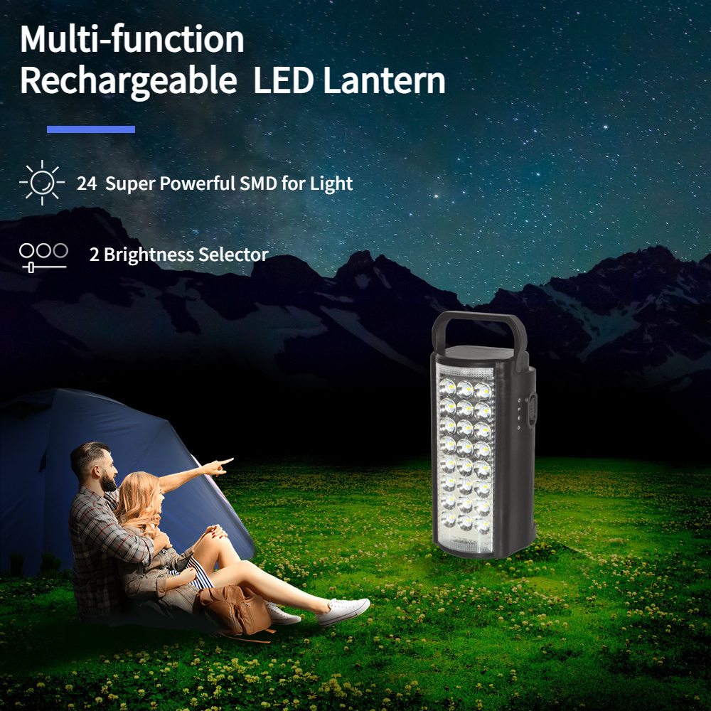 24 super bright SMD LED rechargeable emergency light with mobile phone charge function