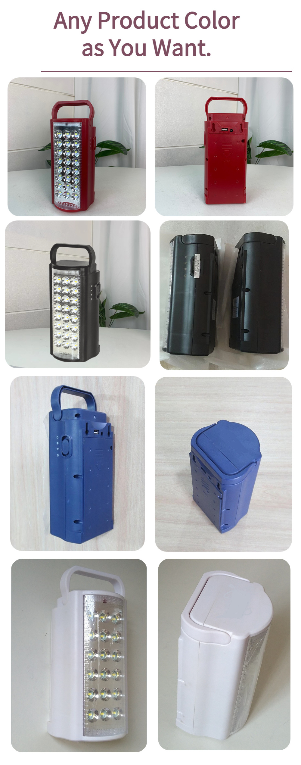 24 super bright SMD LED rechargeable emergency light with mobile phone charge function