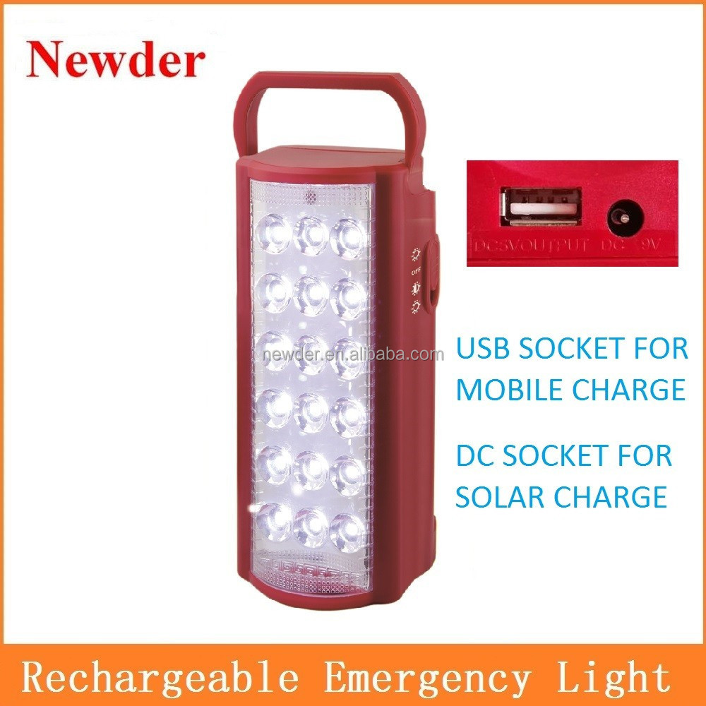 Mobile and solar charge 18 SMD LED rechargeable emergency light