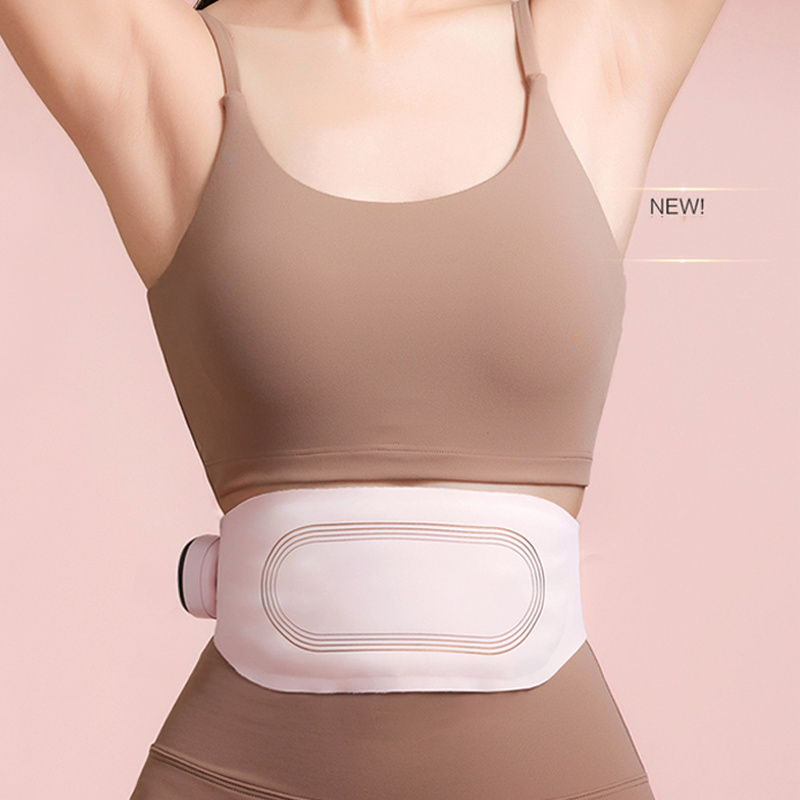 Techlove Portable Women Graphene Electric Heat Uterus Period Cramp Pain Massager Relief Belt Heat Pad Slimming Massage Belt