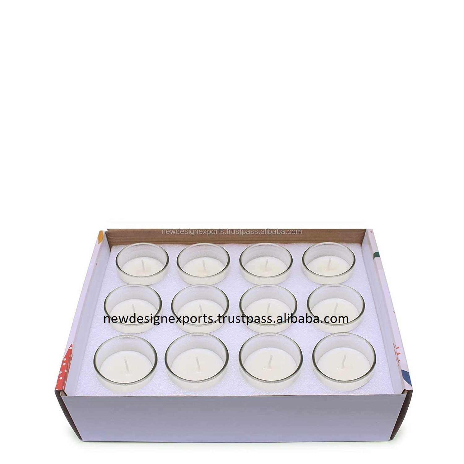 Set of 12 White Votive Candles Clear Glass Filled Unscented Soy Wax Candle for Home Decor Spa Weddings Birthday Holidays Party