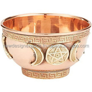 Triple Moon Copper Offering Bowl   Ritual use Incense Burning smudging Bowl Decoration Bowl