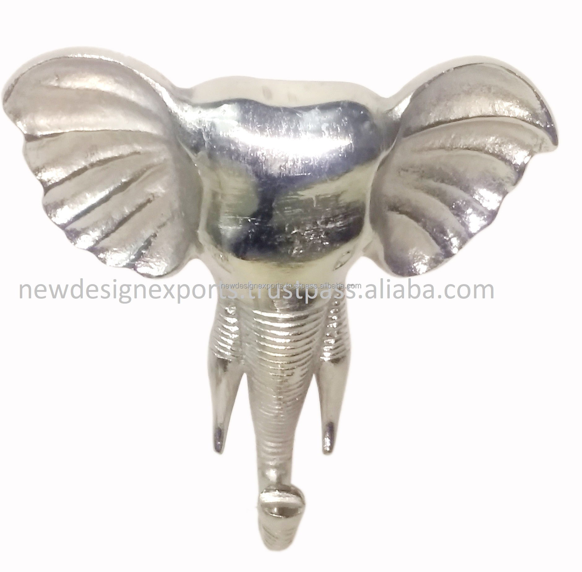 Best Selling High Quality Aluminium Elephant Head Wall Decor Coat Hat Key Holder manufactured from india