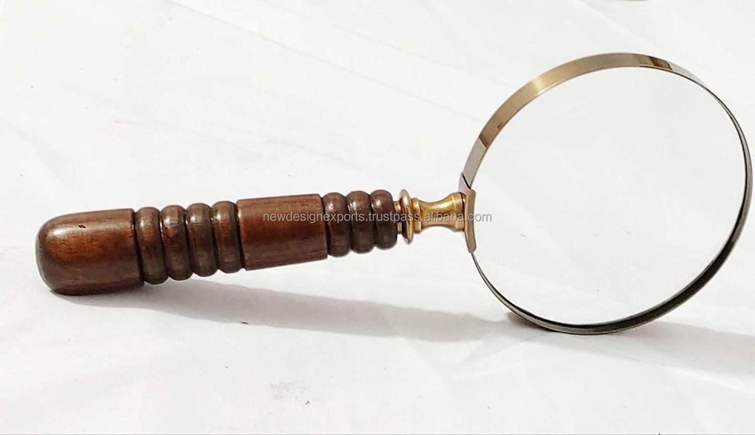 10X Handheld Magnifying Glass Lens, Antique Brass Magnifier, Fine Print Reading