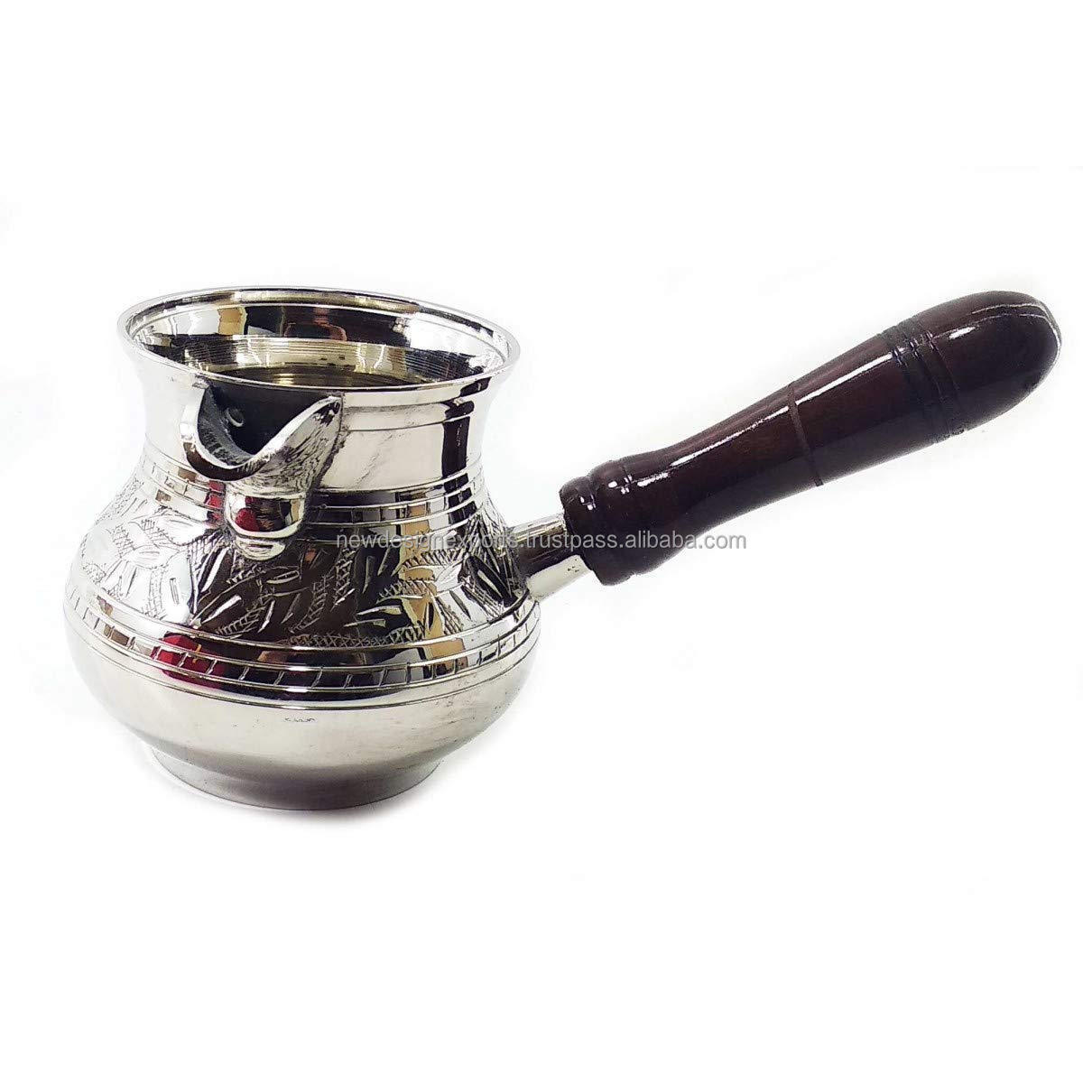 Metal Brass Turkish Kettle for Making Tea,Coffee,CAN BE Used ON Gas,Turkish Coffee Pot with Cover (Assorted Color)