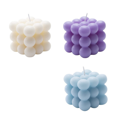 Bubble Candle 4pcs Cube Soy Wax Bubble Candles Scented Aesthetic Bubble Candle Set for Home Bedroom Decor Birthday Gift