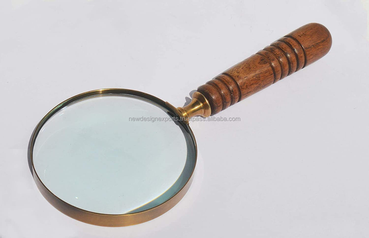 10X Handheld Magnifying Glass Lens, Antique Brass Magnifier, Fine Print Reading