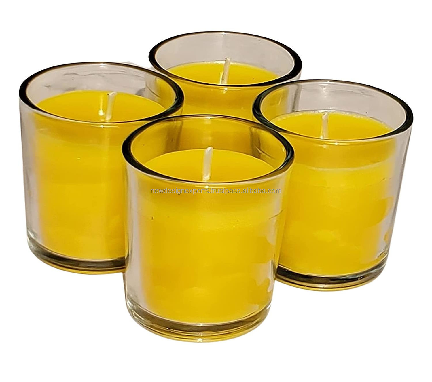 Votive Glass Candles Pack of 6 Scented  Rose Jasmine  Sandalwood