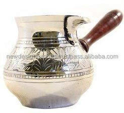 Metal Brass Turkish Kettle for Making Tea,Coffee,CAN BE Used ON Gas,Turkish Coffee Pot with Cover (Assorted Color)