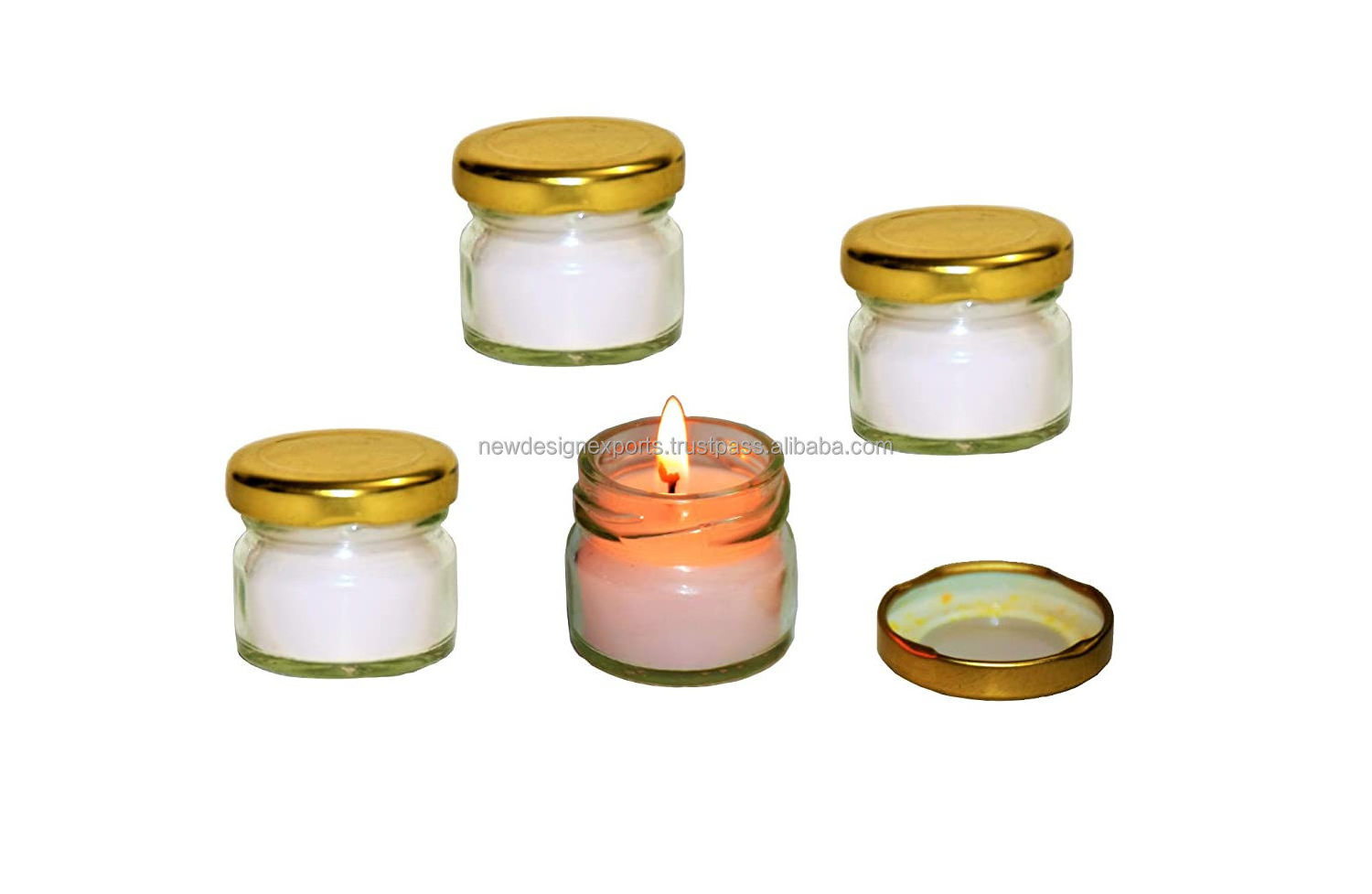 Mini Travel Jar Candle 30 Gram Each Set of 6 pcs White unscented Candles