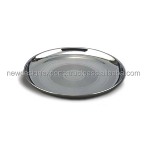 Round Stainless Steel Plates SS Dinner Plates Indian thali Mess tray Serving Tray. Indian Thali Plate