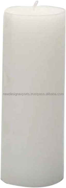 3-Inch by 8-Inch Unscented Long Burning Pillar Candle White