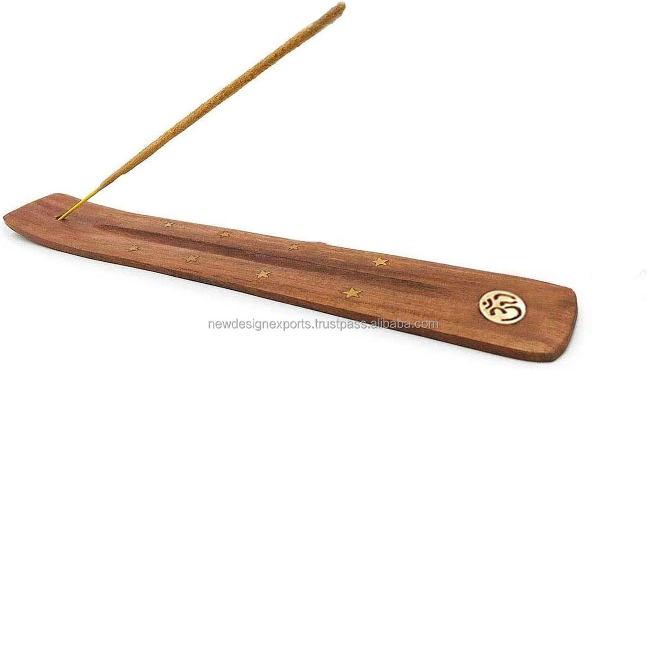 Handmade Incense Stick Holder Wood Incense Burner Ash Catcher Incense Stand OM Design