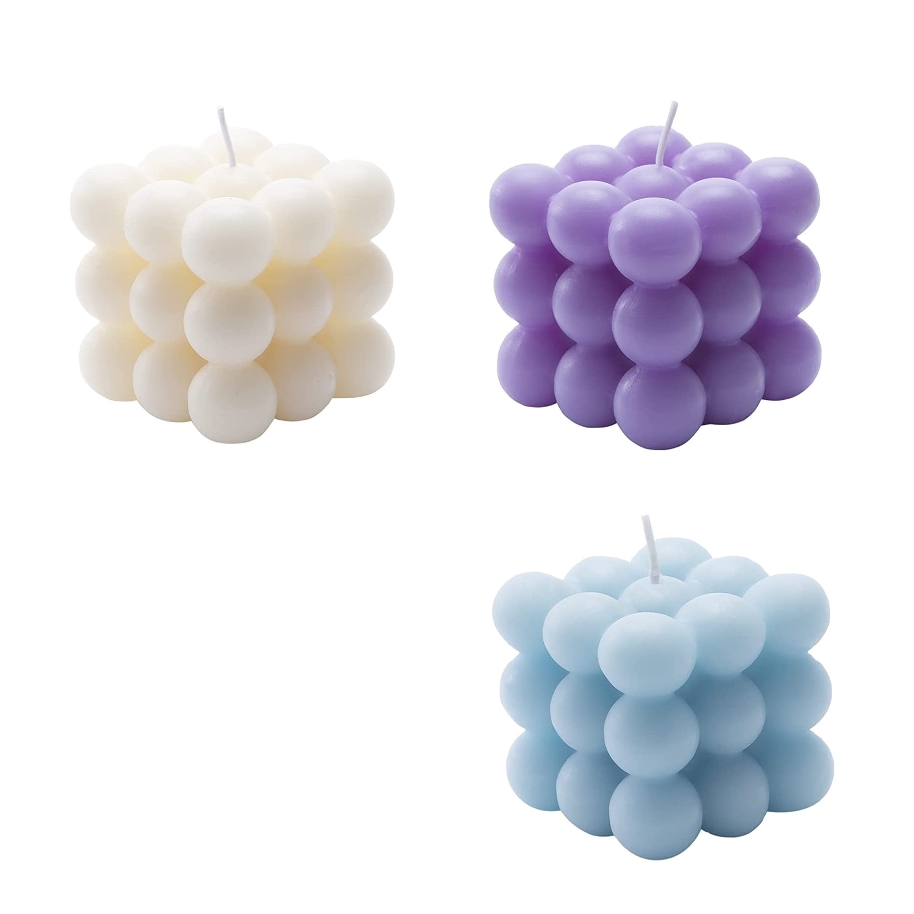 Bubble Candle 4pcs Cube Soy Wax Bubble Candles Scented Aesthetic Bubble Candle Set for Home Bedroom Decor Birthday Gift