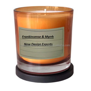 Frankincense & Myrrh Scented Luxury Candle  100% Soy Wax Highly Scented Hand Poured Soy Candle