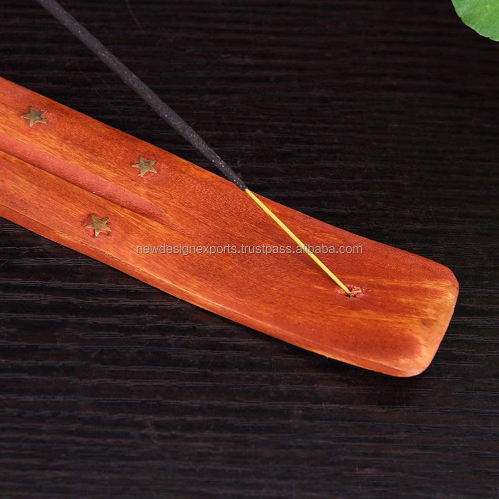 Handmade Incense Stick Holder Wood Incense Burner Ash Catcher Incense Stand OM Design