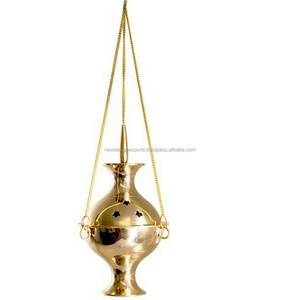 Brass Burners Hanging Censer/Charcoal Incense Burner, 6" H