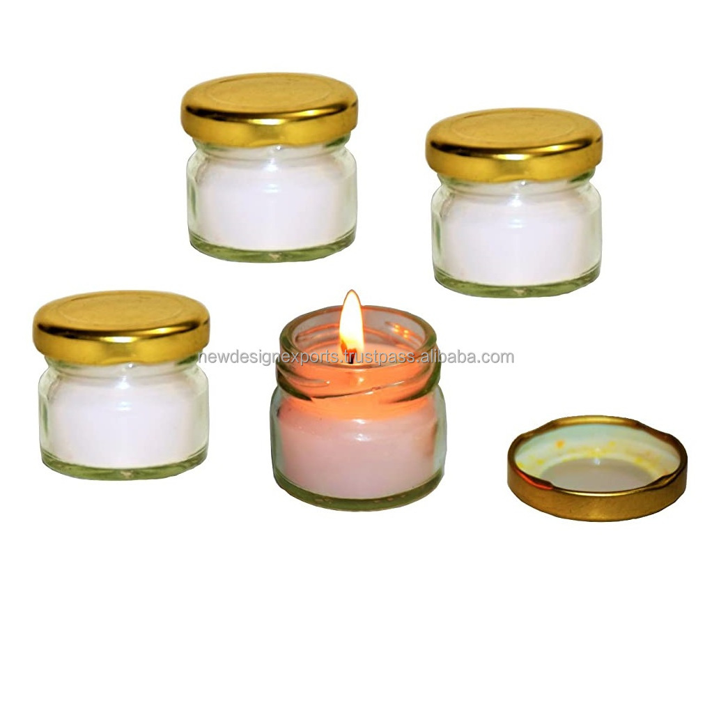 Mini Travel Jar Candle 30 Gram Each Set of 6 pcs White unscented Candles