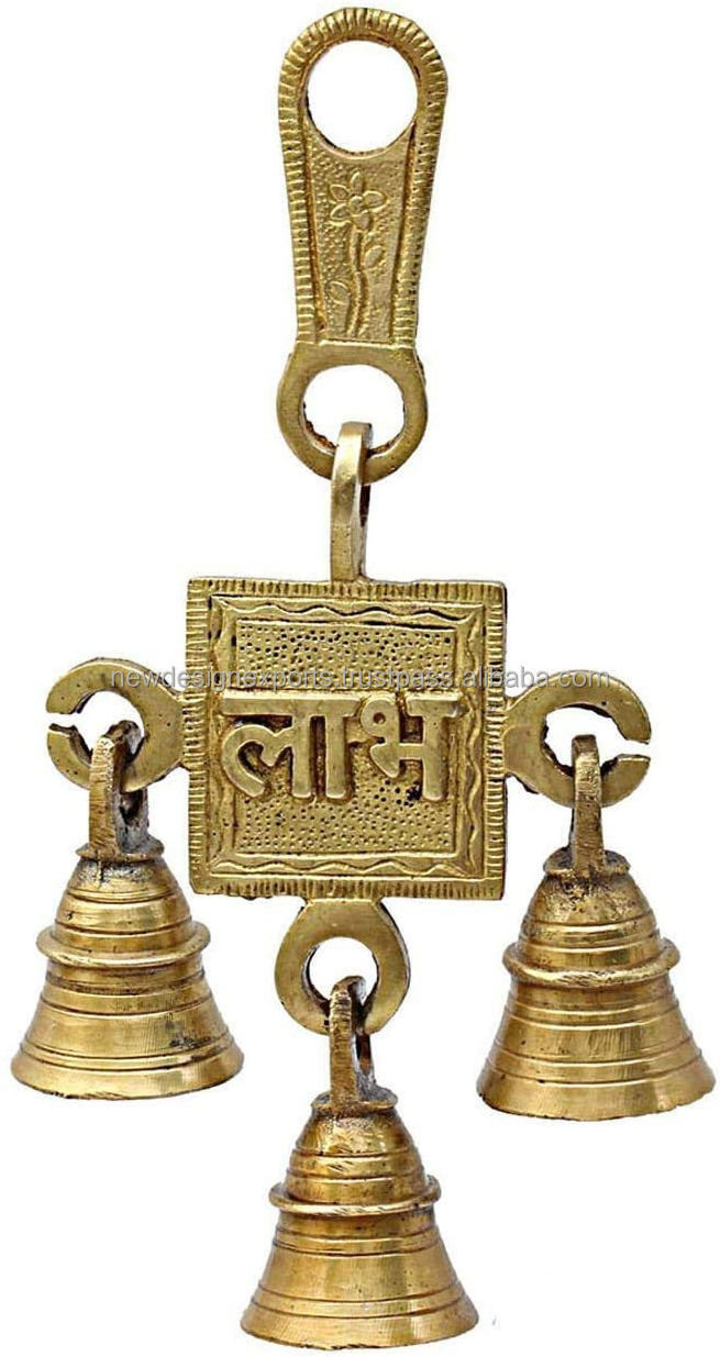 3 Bells Brass Hanging Bell  Wall Hanging Door Hanging Hanging Bell Made Of High Quality Pure Brass High Sound Brings Peace