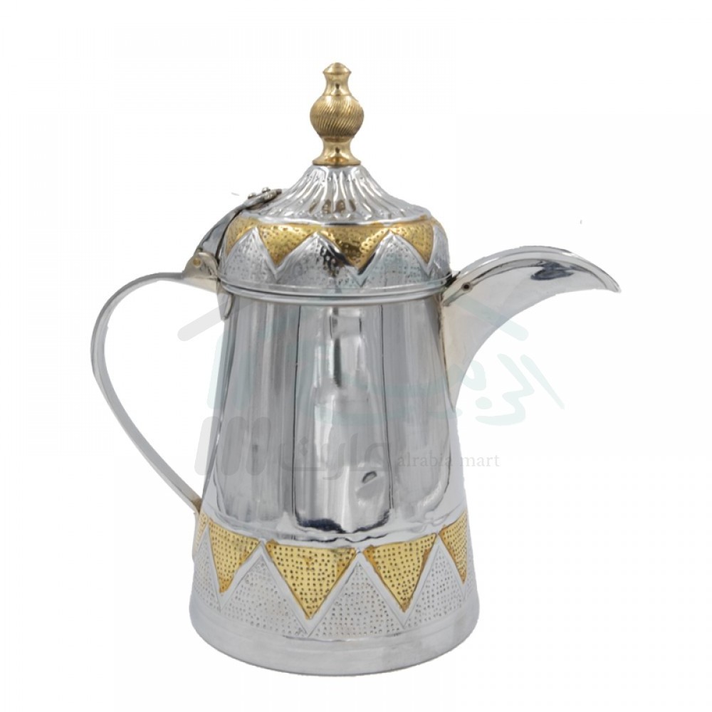 Arabic Tea Pot Kettle Gold Plated Finishing Solid Brass Metal Tea Container Dallah For Kitchen Catering Usage Items