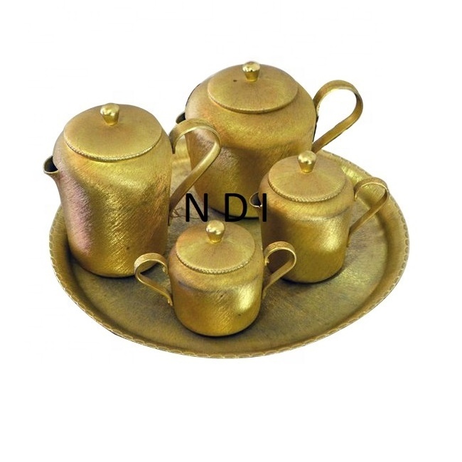 Enamel Finishing Metal Coffee And Tea Serving Kettle Pots Luxurious Hotel Restaurant Dinner Table Top Tea Serving Pots