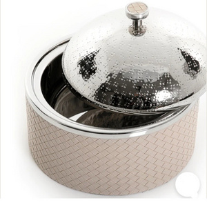 Hot Sale Rounded Hot Pot Stainless Steel Insulated Casseroles Serving Double Wall Hot Pot Supplier And Manufacture