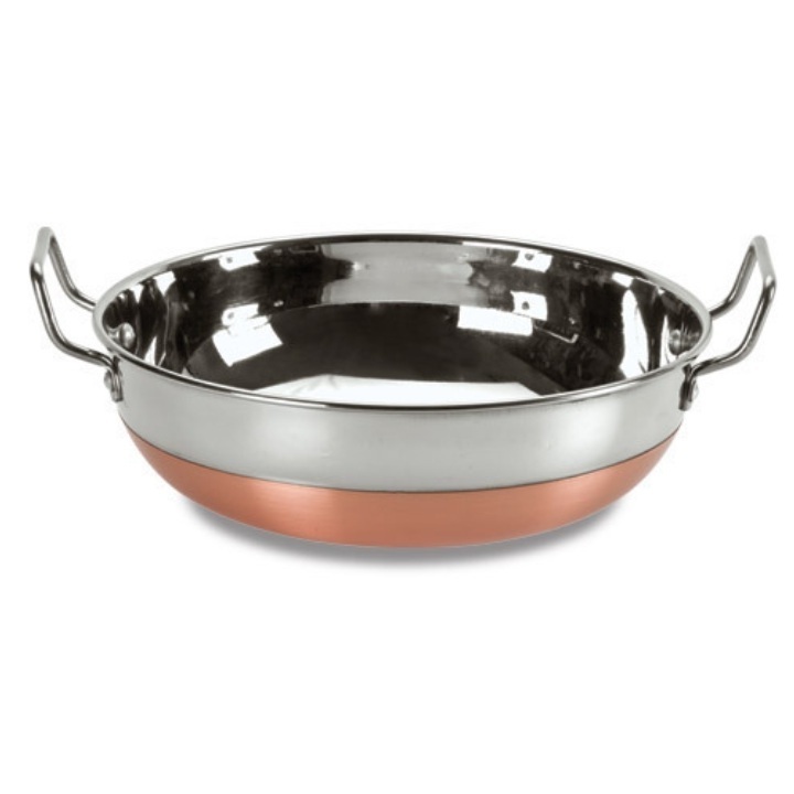 Hot Selling Copper Bottom Cookware Kadahi New Handmade Stainless Steel Copper Solid Hammered Serving Kadhai Supply By India