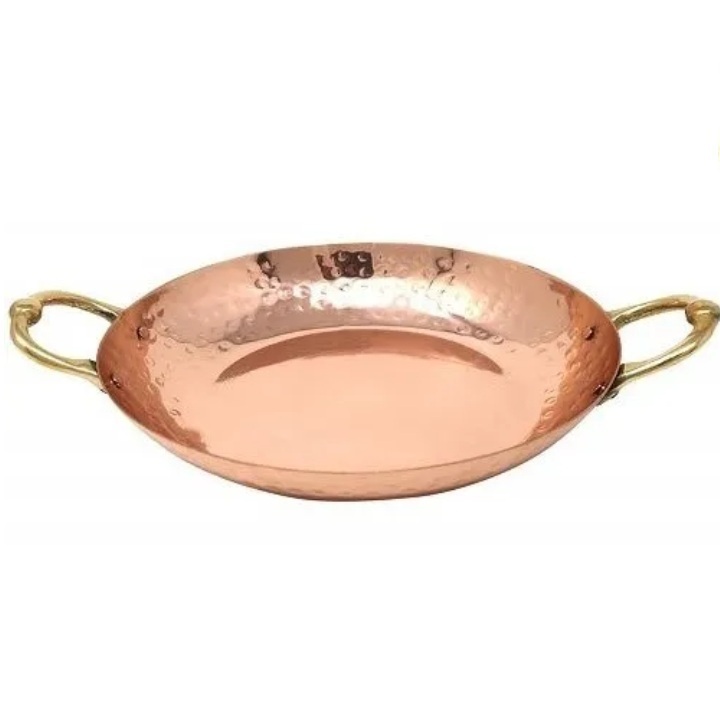 Hot Selling Copper Bottom Cookware Kadahi New Handmade Stainless Steel Copper Solid Hammered Serving Kadhai Supply By India