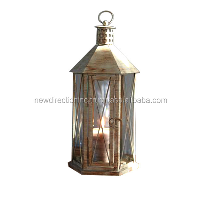 Home Or Event Party Decoration Accessories Candle Lantern Best Quality Ivory Powder Coated Decorative Candle Lantern