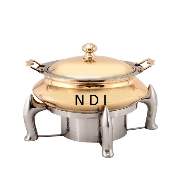 Gold Plated Finishing Multi Functional Catering Service Hot Food Server Dishes Chafing Dish Buffet Food Equipment  Chafing Dish