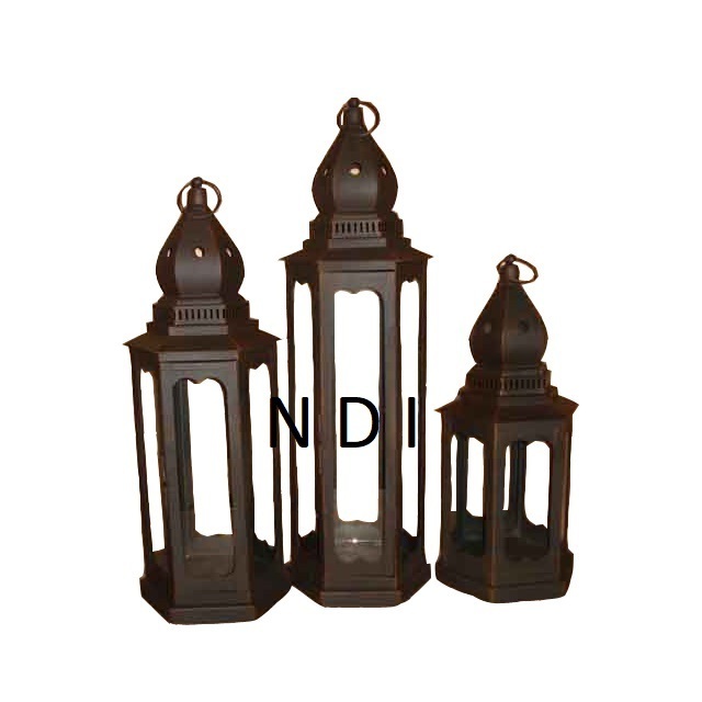 Tealight Candle Holder Lantern Home Wedding Party Decoration Set of 3 Antique Bronze Finishing Candle Lantern Lamp