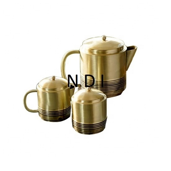 Black Antique Finishing Metal Tea Pot Customized Catering Ware Brass Tea Set Tableware Decoration Tea Pot Set High Quality