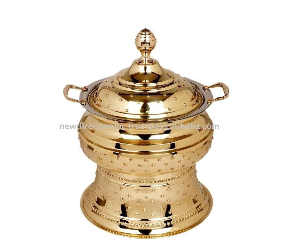 Gold Plated Customized Chafing Dishes Brass Chafing Dish Restaurant And Hotel Supplies Food Warmer Buffet Server Chafing Dish