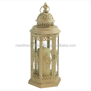 Home Or Event Party Decoration Accessories Candle Lantern Best Quality Ivory Powder Coated Decorative Candle Lantern